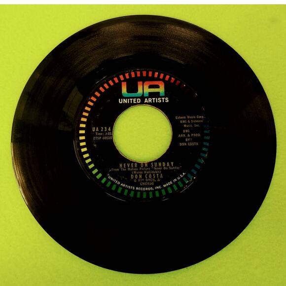 Don Costa - Never on Sunday / Sound of Love - 45rpm Vinyl Record Single‎ - Picture 1 of 8